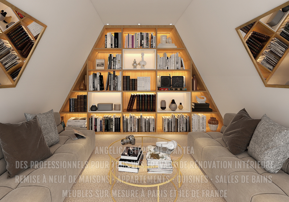 "Nous réalisons des meubles bibliothèques sur mesure pour les pièces mansardées"