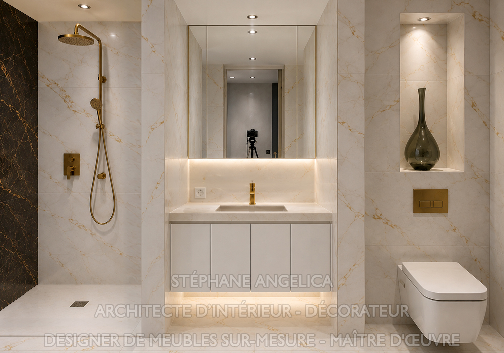 Rénovation de salle de bain contemporaine réalisée par des professionnels et un architecte d’intérieur, pour un espace élégant et fonctionnel