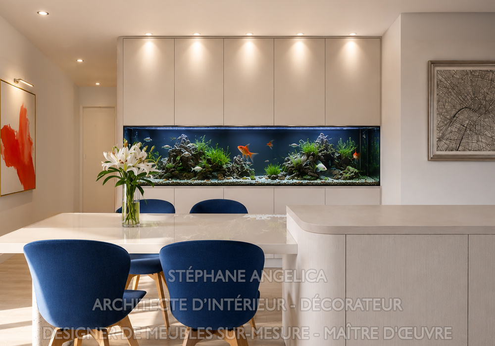 "Nous avons réalisé ce meuble aquarium sur mesure, alliant design et harmonie"