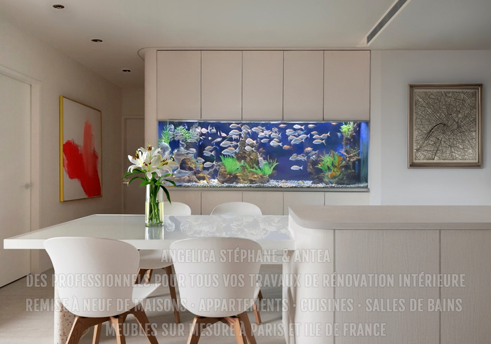 "Nous avons réalisé ce meuble aquarium sur mesure, alliant design et harmonie"