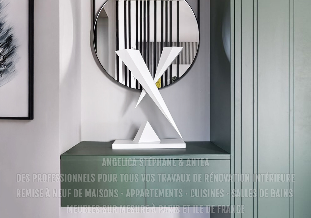 "Nous avons réalisé un meuble d'entrée tout en sur mesure à Paris"