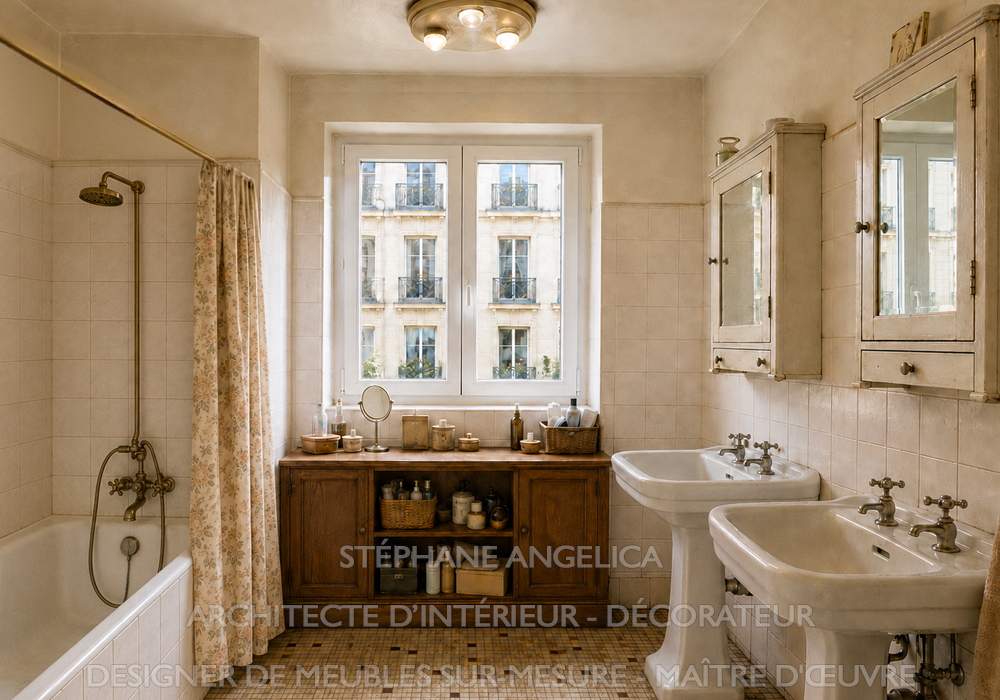 Ancienne salle de bains avant rénovation complète dans les Hauts-de-Seine 92